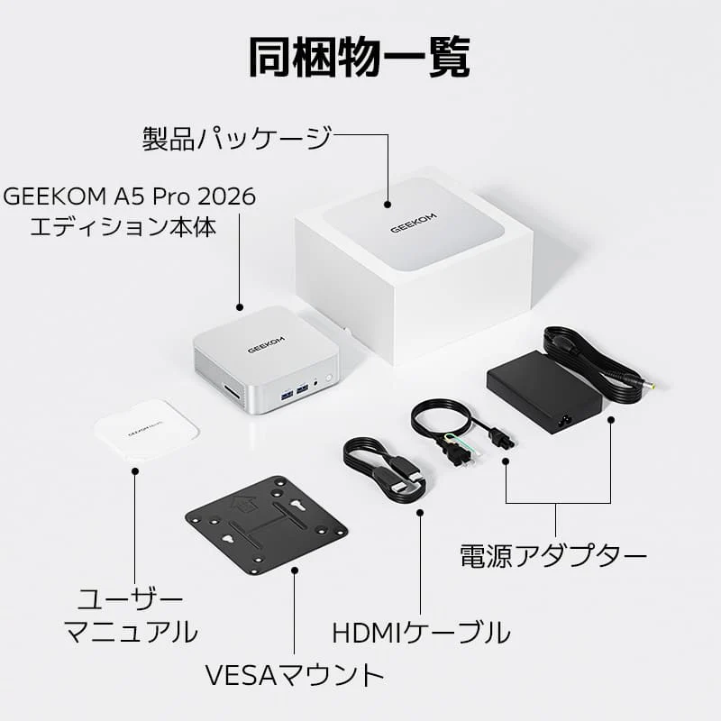 GEEKOM A5 Pro 2026エディションミニPC AMD Ryzen R5-7530U - Image 9