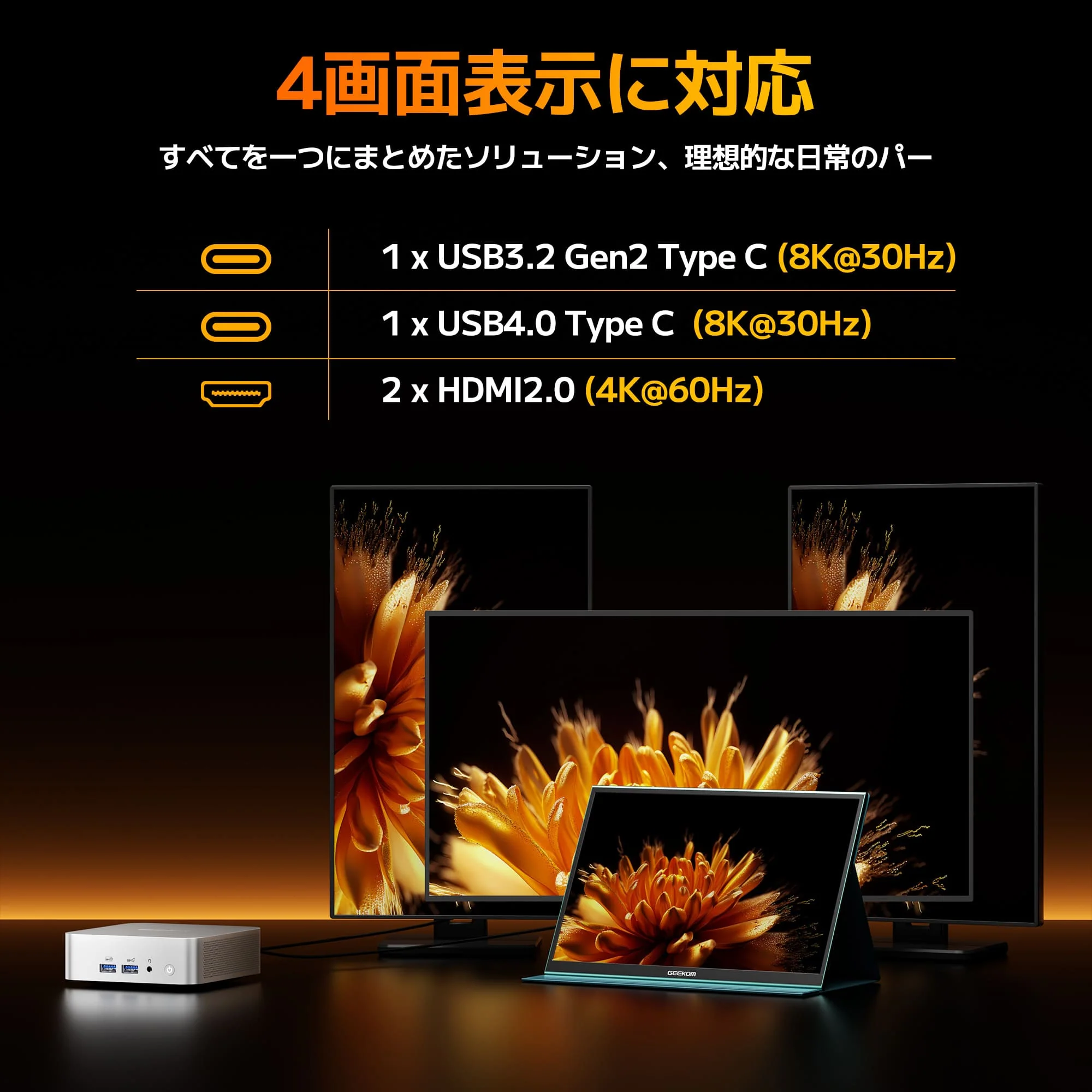GEEKOM  A8 ミニPC 2026エディション AMD Ryzen R7-8745HS - Image 7