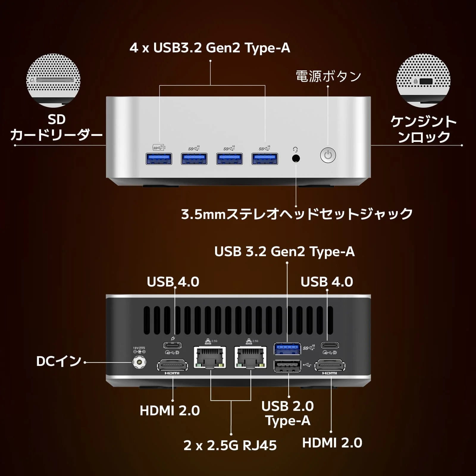 GEEKOM AI PC A8 MAX ミニPC AMD Ryzen R9-8945HS - Image 5
