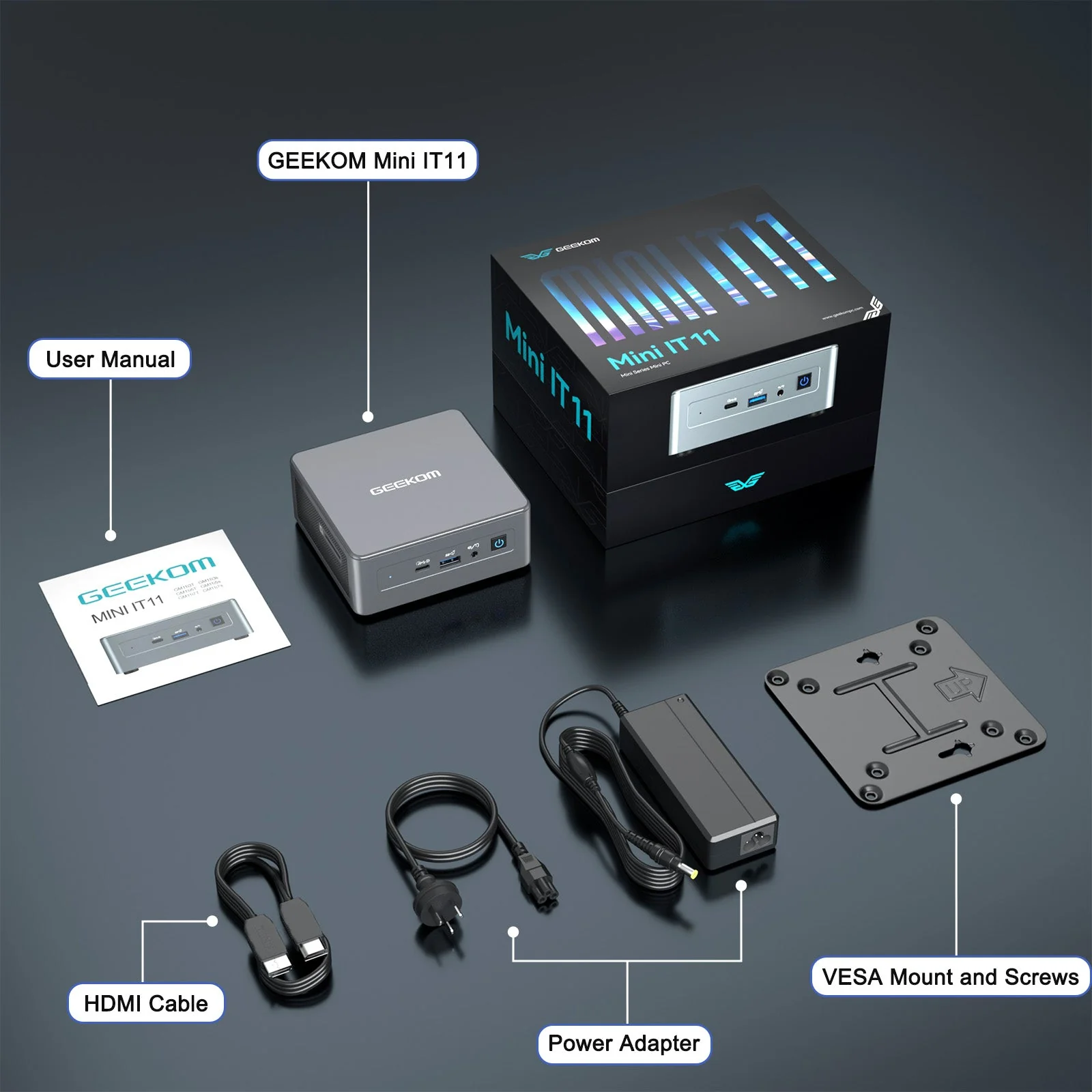 GEEKOM NUC Mini IT11 ミニPC 第 11 世代インテル® Core™ I7 11390H - Image 2
